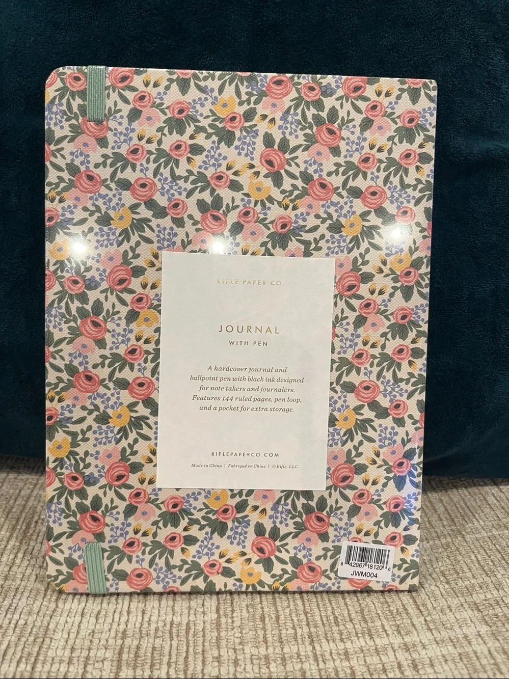 Floral Hardcover Journal Pink, Yellow, Green “Rosa” includes pen